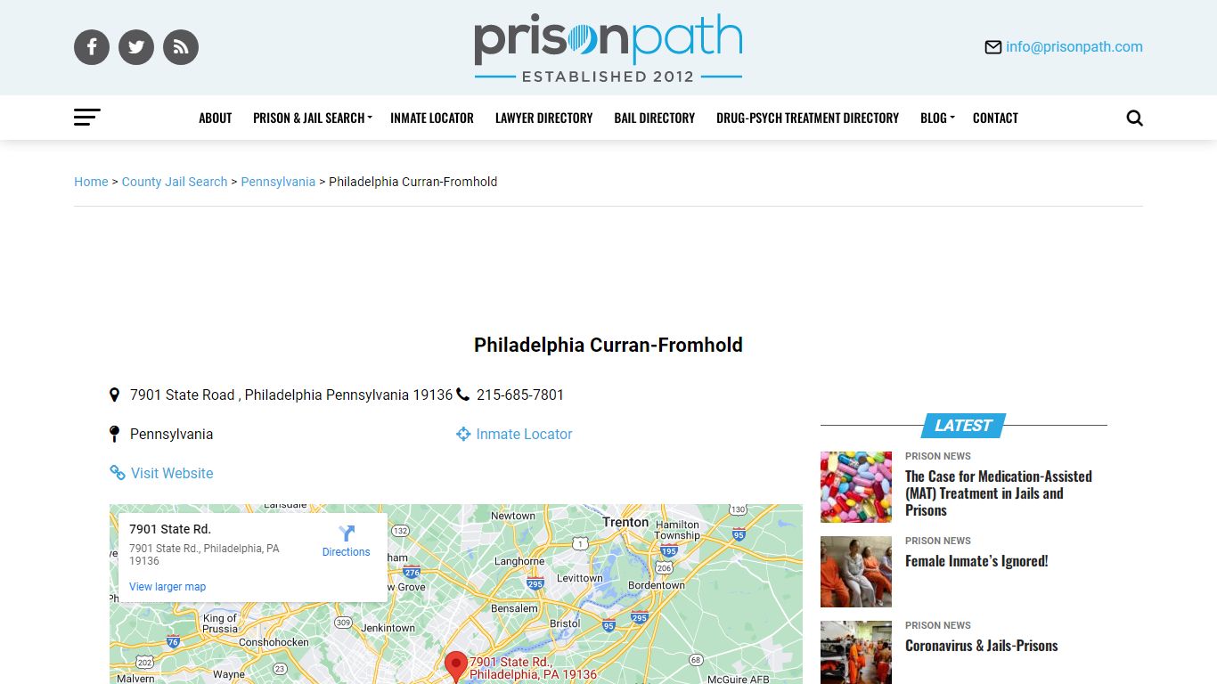 Philadelphia Curran-Fromhold - Prison Inmate Search ...