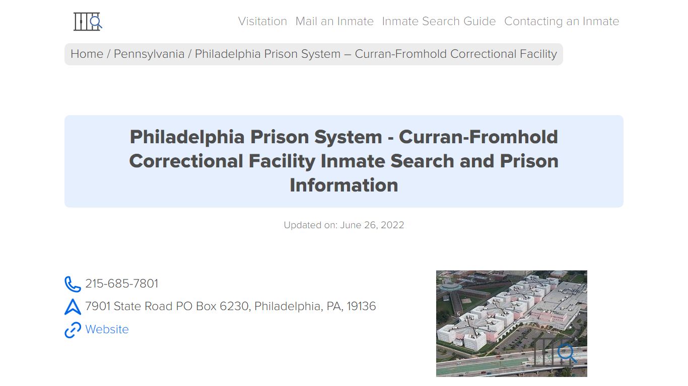 Philadelphia Prison System - Curran-Fromhold Correctional ...